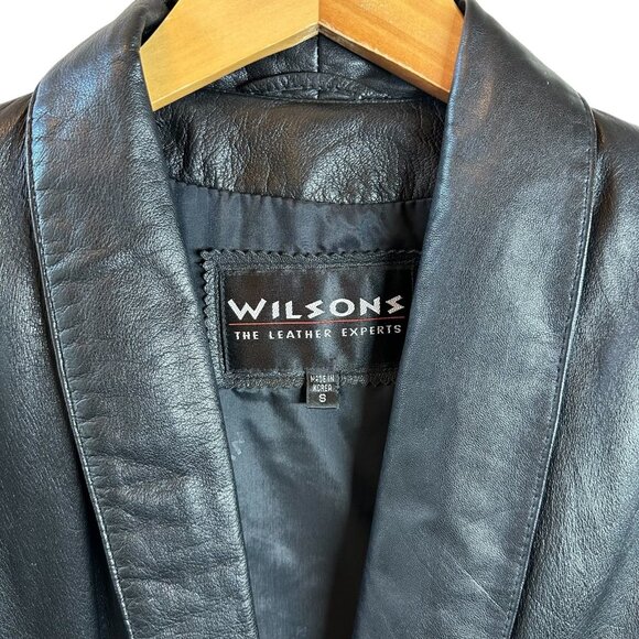 Vintage 90's Wilson's Black Leather Jacket Slouchy Oversize Women's Size Small - Picture 7 of 10
